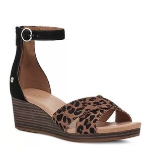 NWOT - Eugenia Leopard Wedge Sandal